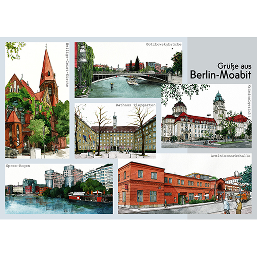 Grüße aus Berlin-Moabit, Stadtillustrationen