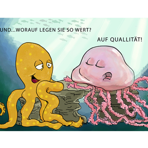 Quallität, Comic und Cartoon