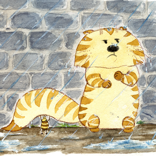 Buddies, Illustrationen: Im Regen