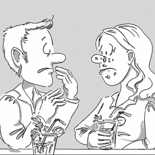 Mojito-Unfall, witzige Cartoons nach Fotovorlagen