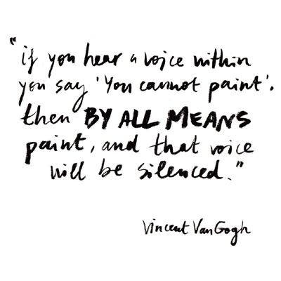 Vincent Van Gogh Zitat, Feder auf Papier, Lettering