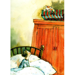 Bulli auf dem Schrank, Federzeichnung, Illustration f�r ein Kinderbuch