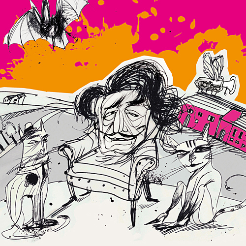 Illustration für Dorf macht Oper (Plakat), Illustrationen