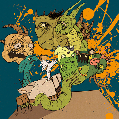 Monsterangriff, Illustration für Ihr ollen Angeber von G. Henschel