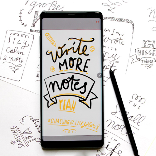 Digitales Event Lettering auf dem Smartphone, Kunde: Samsung IFA Lounge