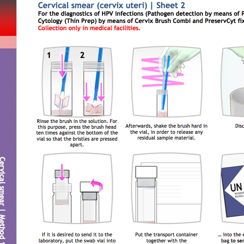 Patienten-Infoblatt Cevixabstrich vaginal, medizinische Illustrationen