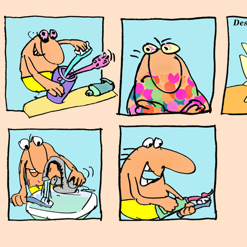 Tipps zur Zahnpflege, medizinische Illustrationen