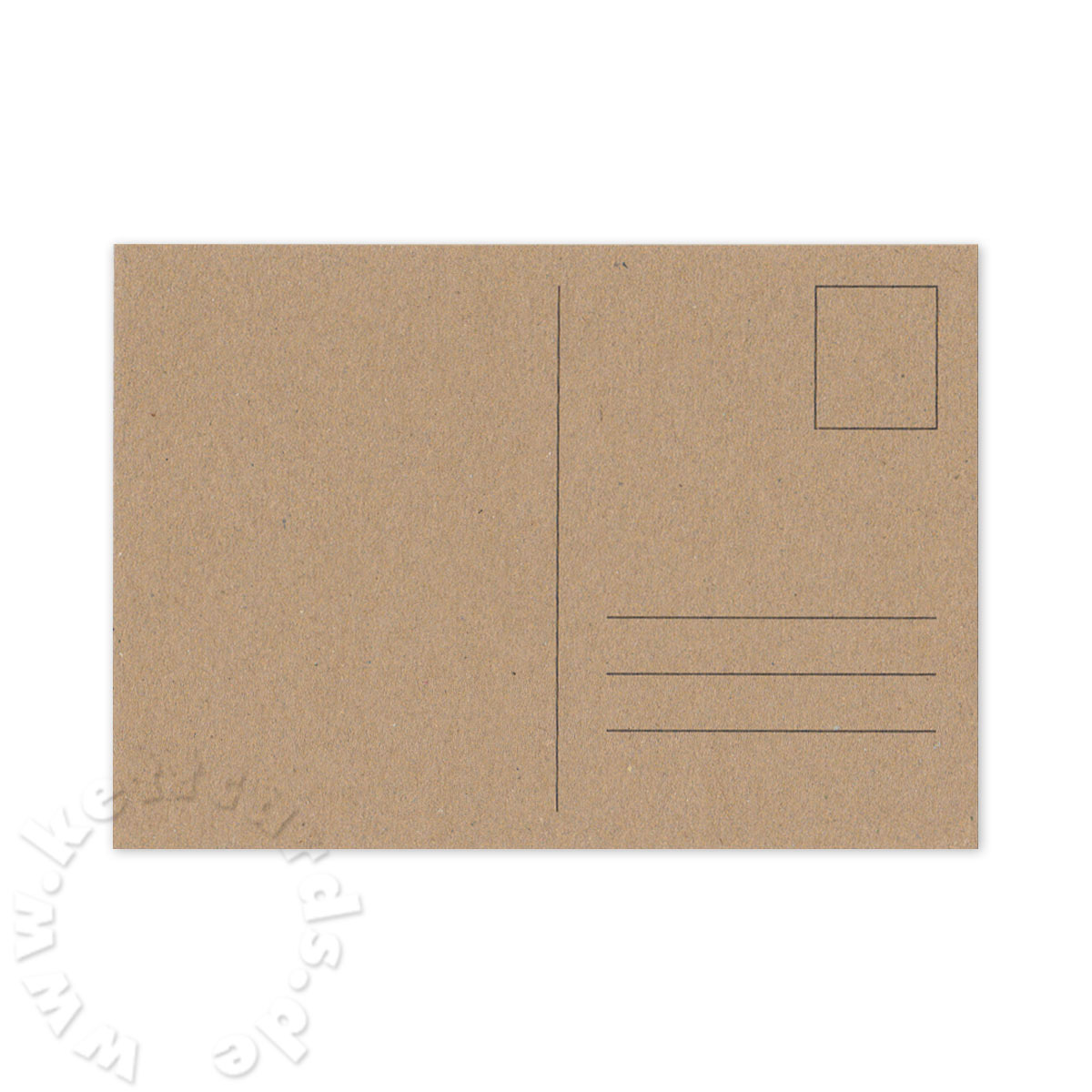Recycling-Postkarten mit Adressfeld aus braunem Recycling-Karton, Kraftpapieroptik