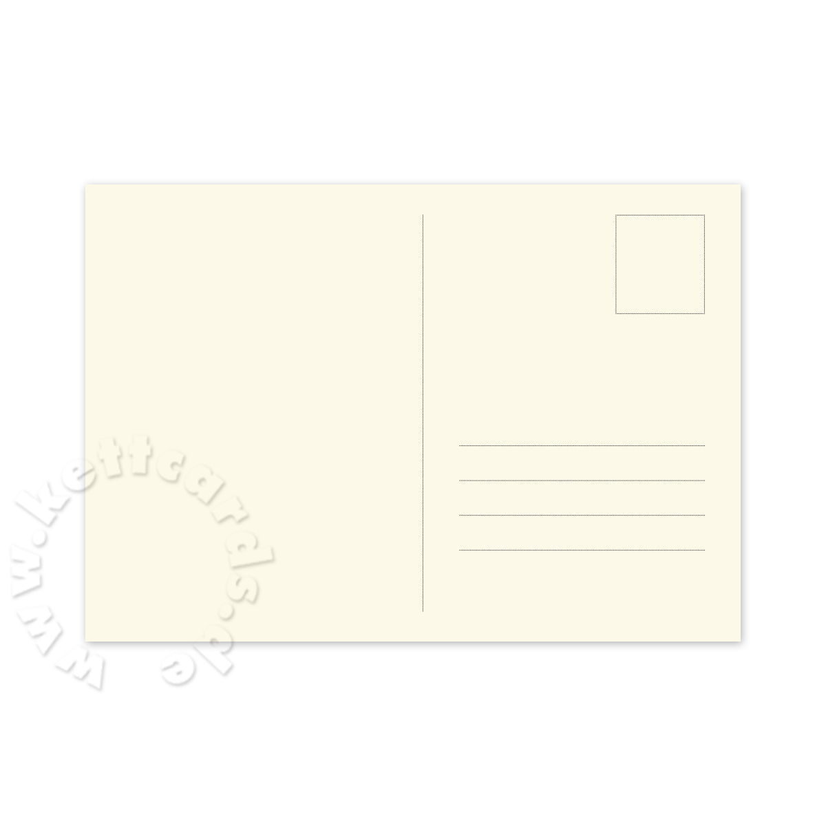 Postkarten in edlem cremeweißen Karton, mit Adressfeld, stabiles Material
