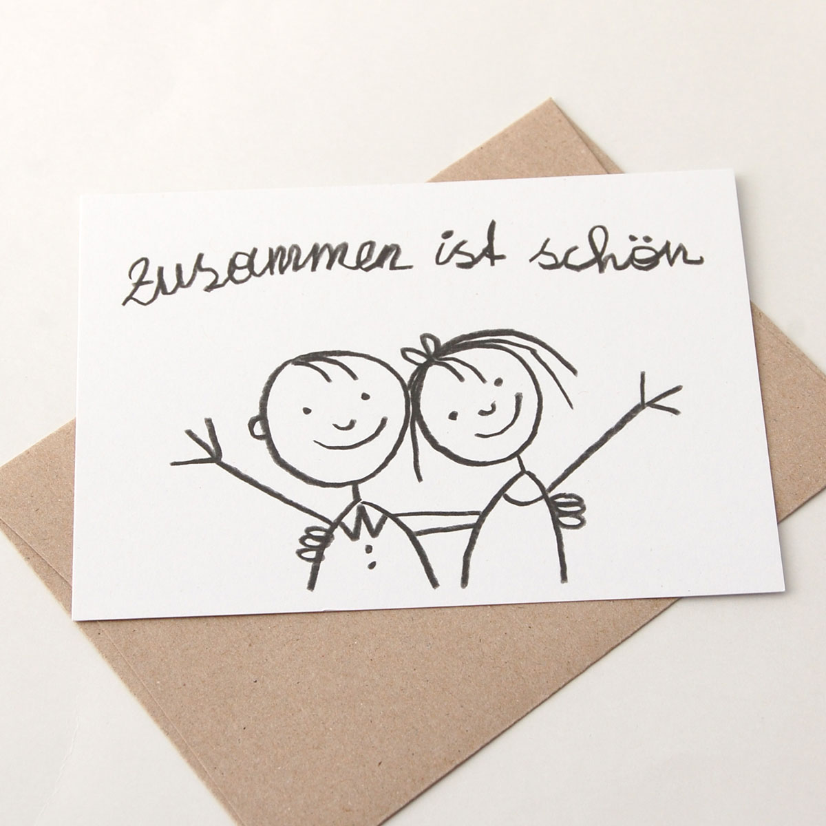 zusammen ist schön, witzige Postkarten fürs Save-the-Date und Zusagen