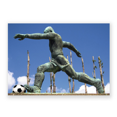Fußball-Postkarten, Mauerspieler, Berlin am Ball