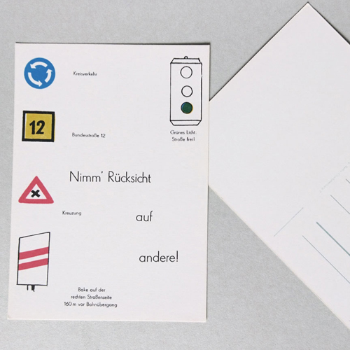 historische Postkarten: Nimm Rücksicht auf andere!