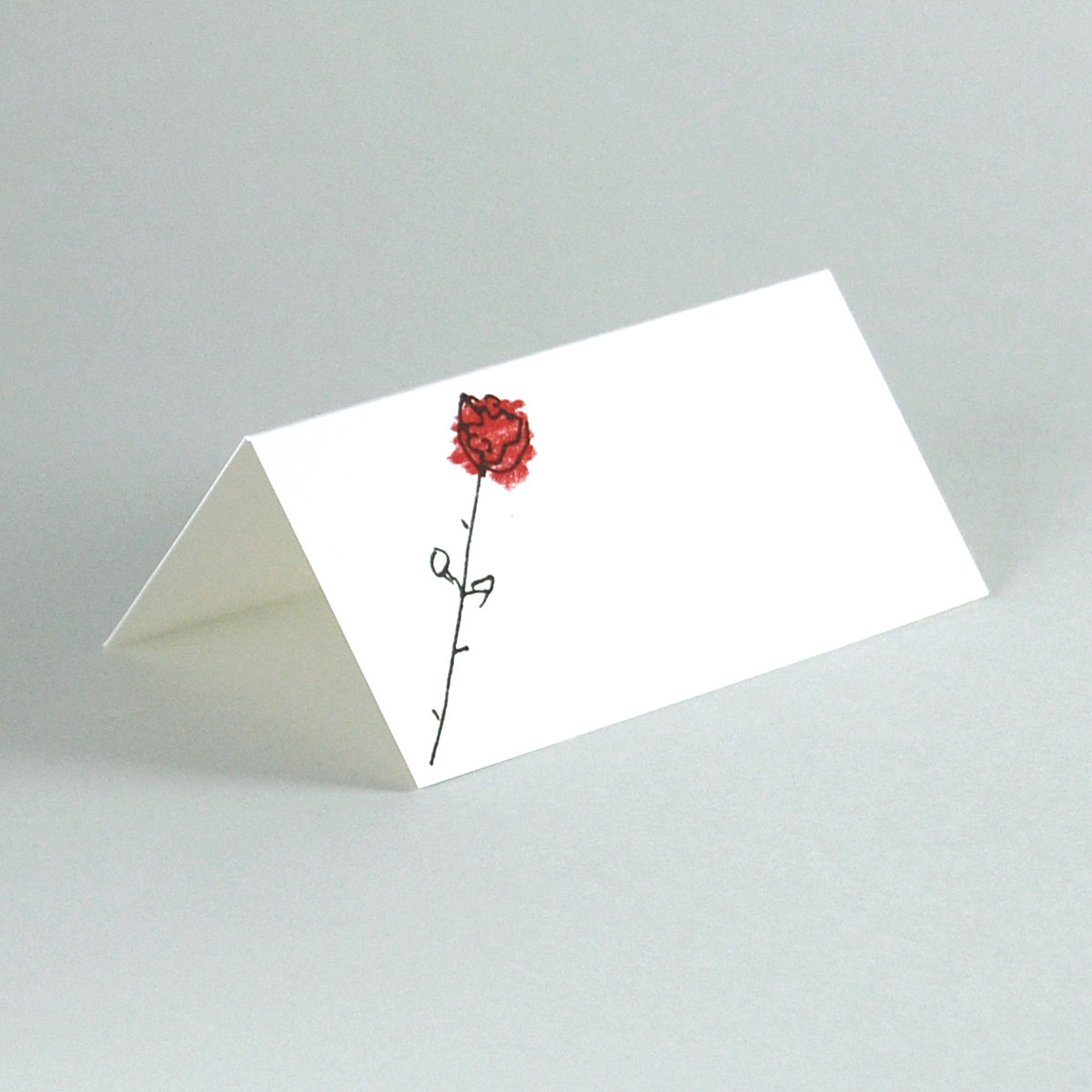Tischkarten mit roter Rose