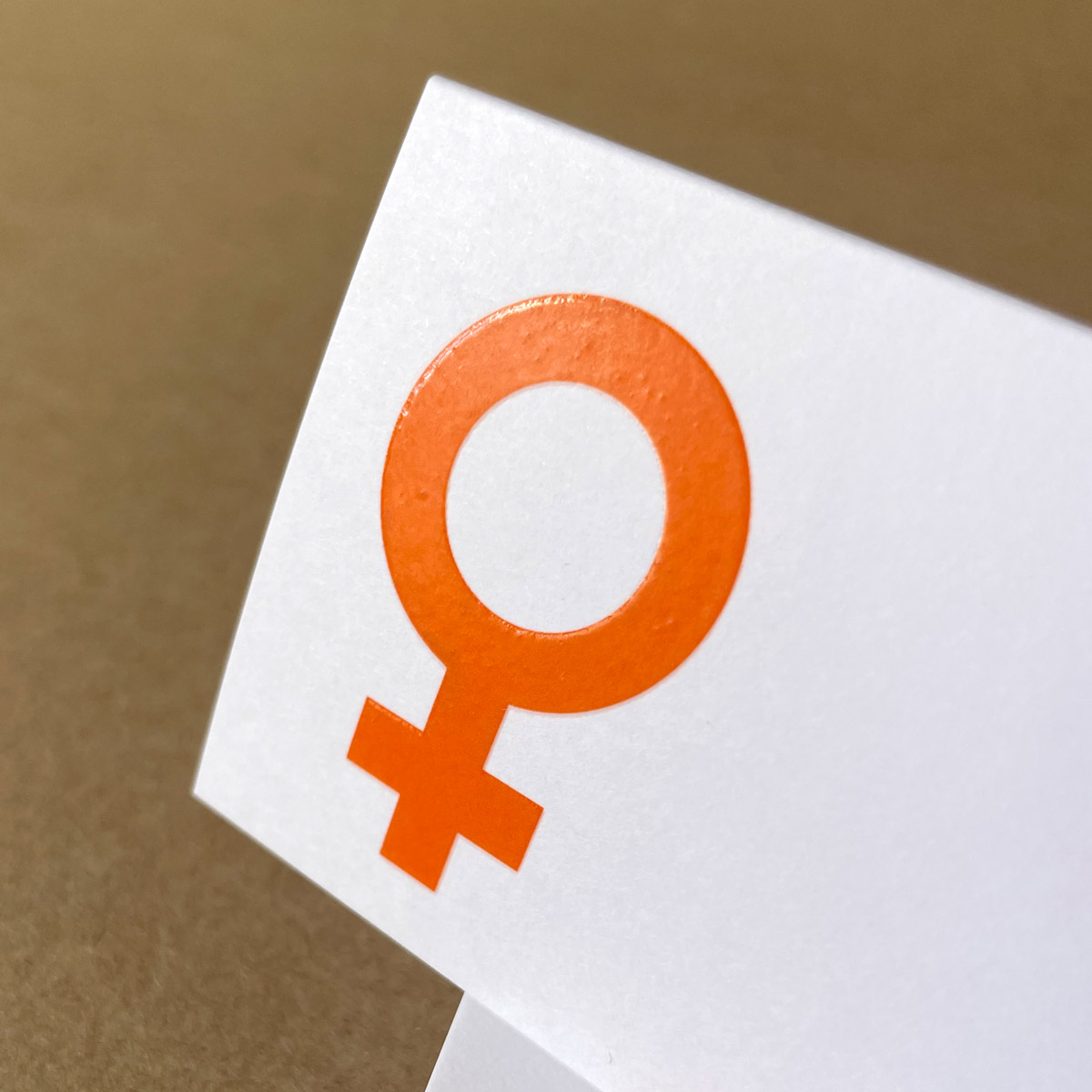 Venusspiegel, Tischkarten für die Hochzeitsfeier mit orangem Druck