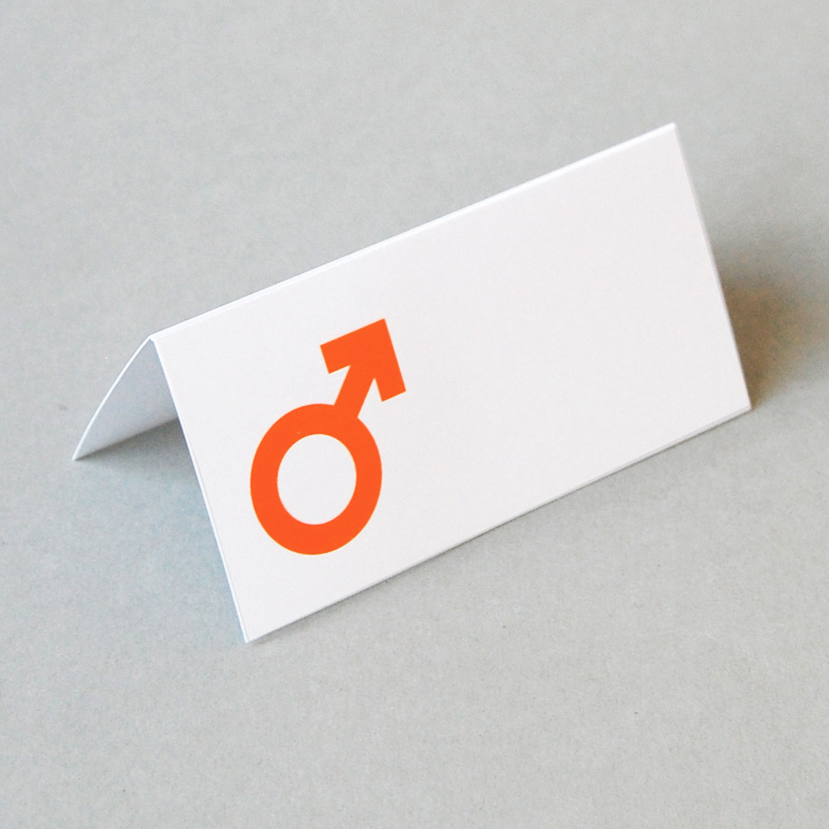 Marssymbol, Tischkarten für die Hochzeitsfeier mit orangem Druck