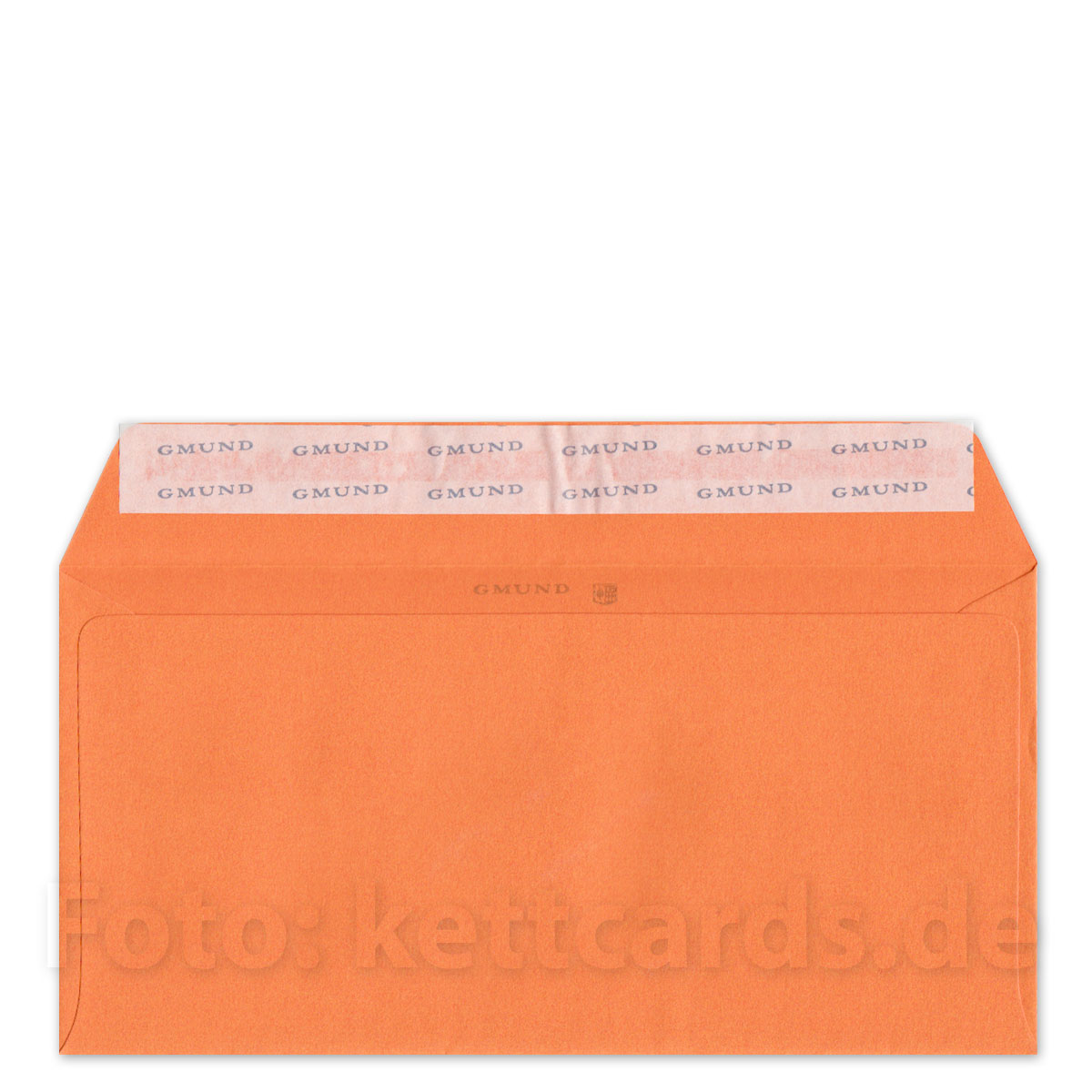 DIN lang, orange haftklebende Umschläge, Gmund Colors