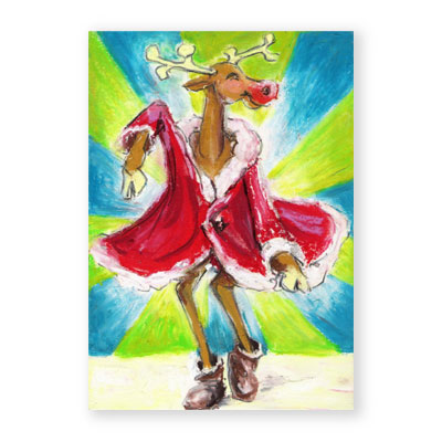 Rentier tanzt, Weihnachtskarten