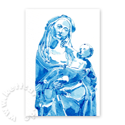 religiöse Weihnachtskarten: Maria mit dem Christuskind