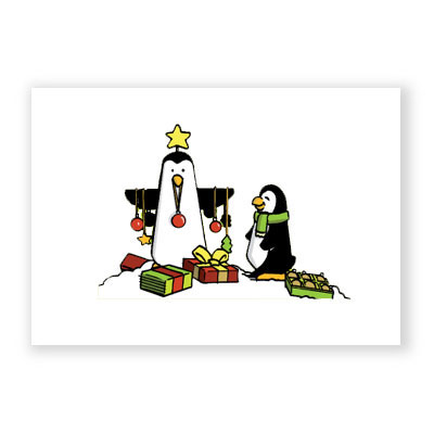 Pinguine, Weihnachtskarten
