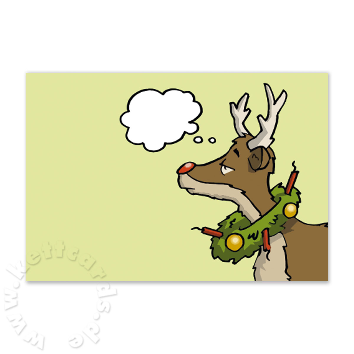 witzige Weihnachtskarten mit Denkblase