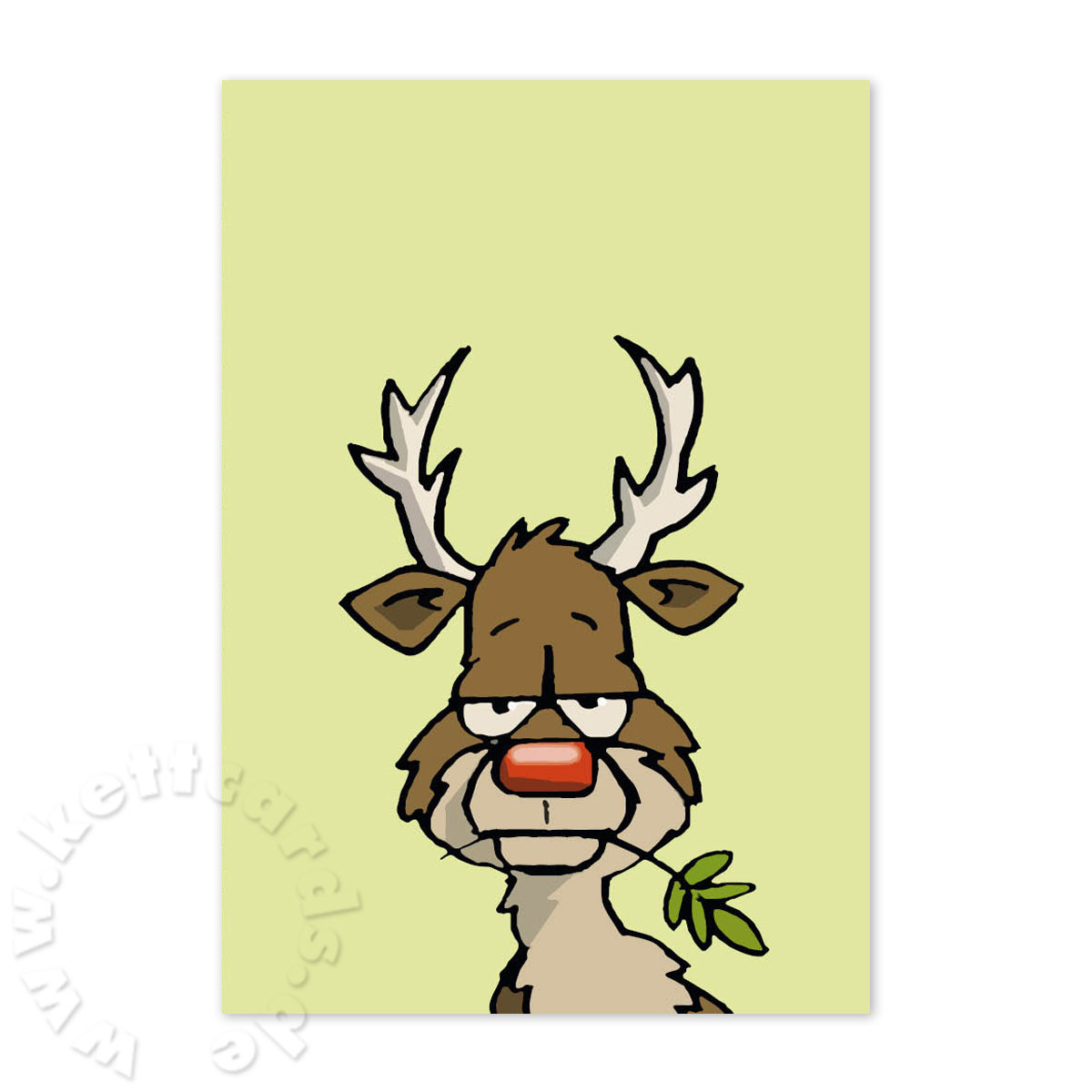 Rudolph en Face, witzige Weihnachtskarten