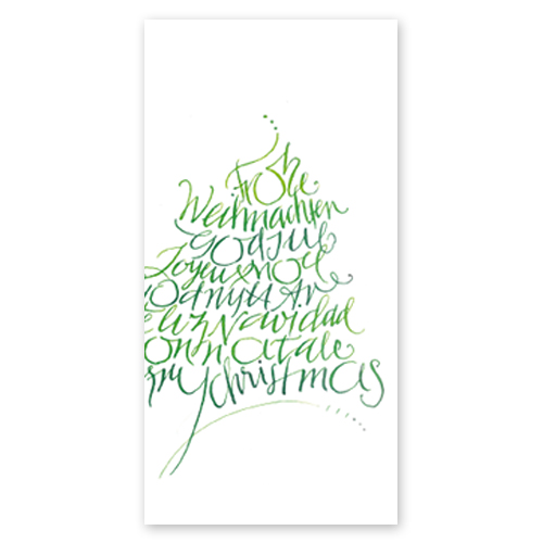 Frohe Weihnachten, God Jul...., Weihnachtskarten mit eleganter Kalligrafie