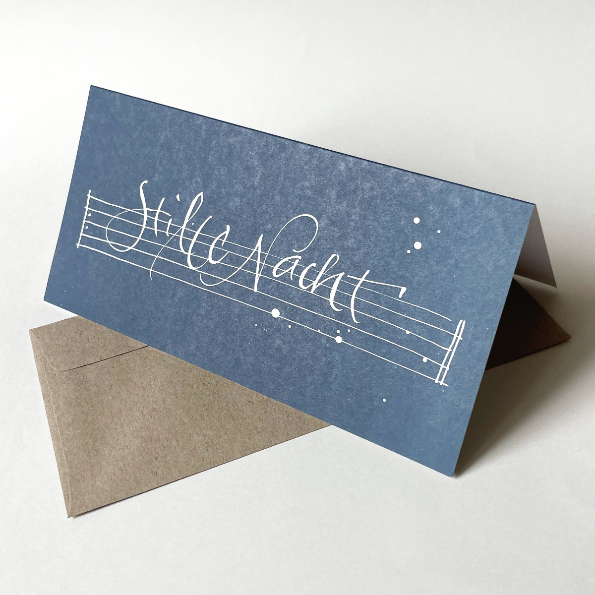 Stille Nacht, Recycling-Weihnachtskarten mit Recyclingumschlägen