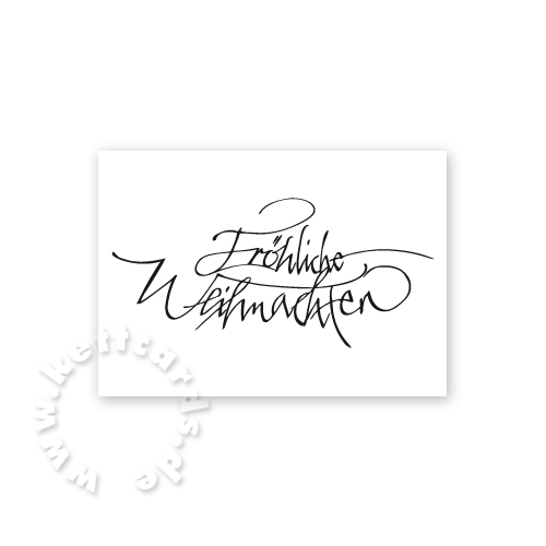 Fröhliche Weihnachten, Weihnachtskarten mit schwungvoller Kalligrafie