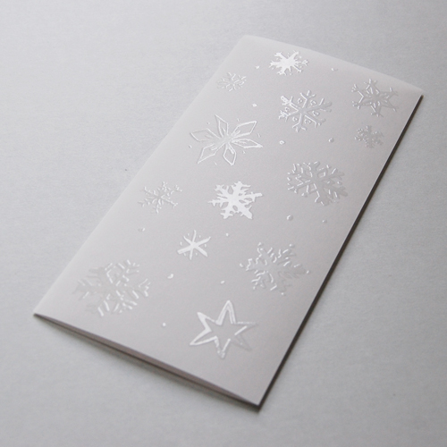 Schneeflocken, monochrome Weihnachtskarten mit UV-Relief-Lack