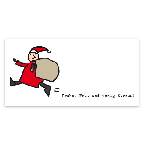 rennender Weihnachtsmann, geschäftliche Weihnachtskartenmotive