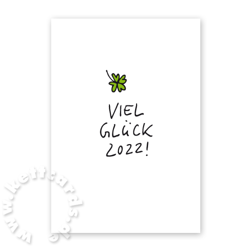 Neujahrskarten mit Glücksklee, Viel Glück 2023! Karten gedruckt auf Recyclingkarton