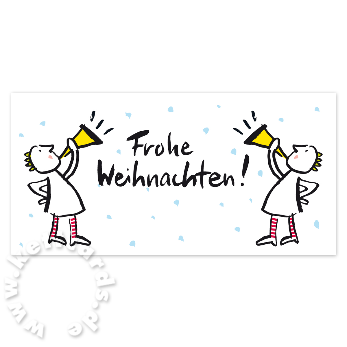 Frohe Weihnachten! (zwei Engel mit Posaunen), Weihnachtskarten