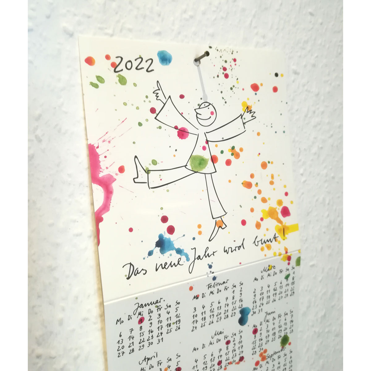 Das neue Jahr wird bunt! - Neujahrskarten mit Kalender für 2024