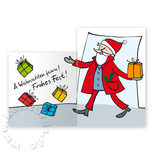 Weihnachtskarten mit aktiven Weihnachtsmann