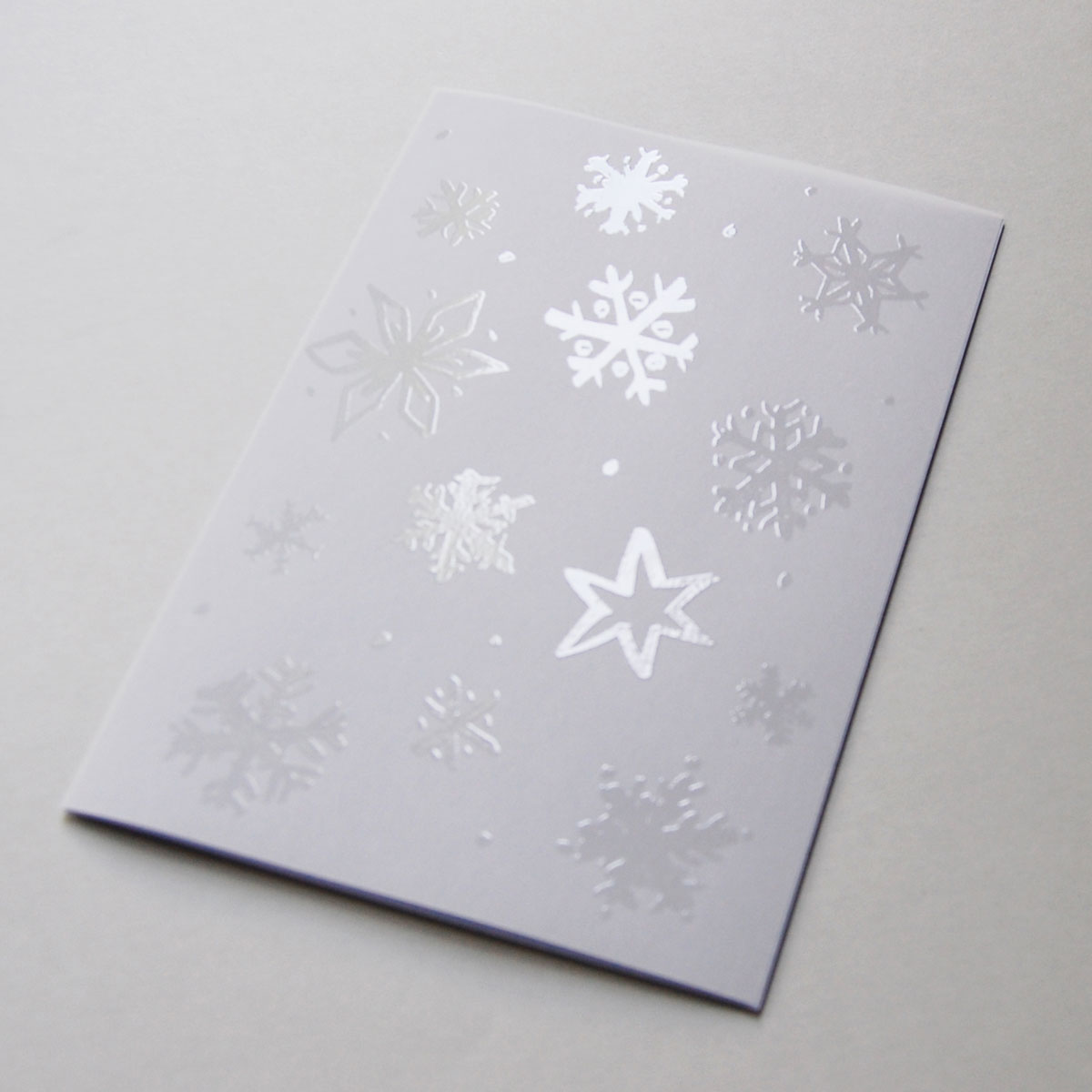 Schneeflocken, große Weihnachtskarten mit UV-Relief-Lack