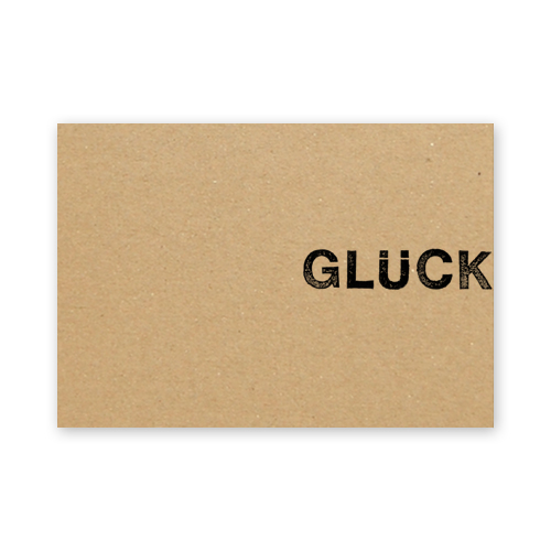 Glück, schlichte Neujahrskarten aus Recyclingkarton