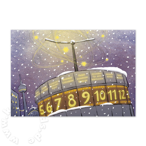 Weltzeituhr am Alexanderplatz, Berliner Weihnachtskarten