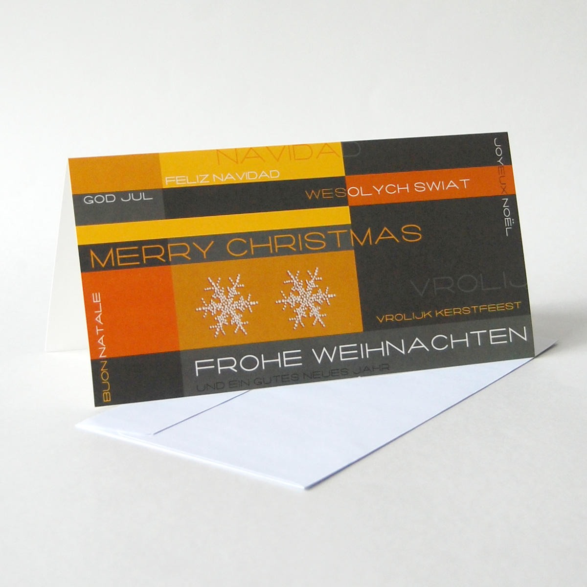 Weihnachtsgrüße in vielen Sprachen: Vrolijk Kerstfeest, Wesolych Swiat ...
