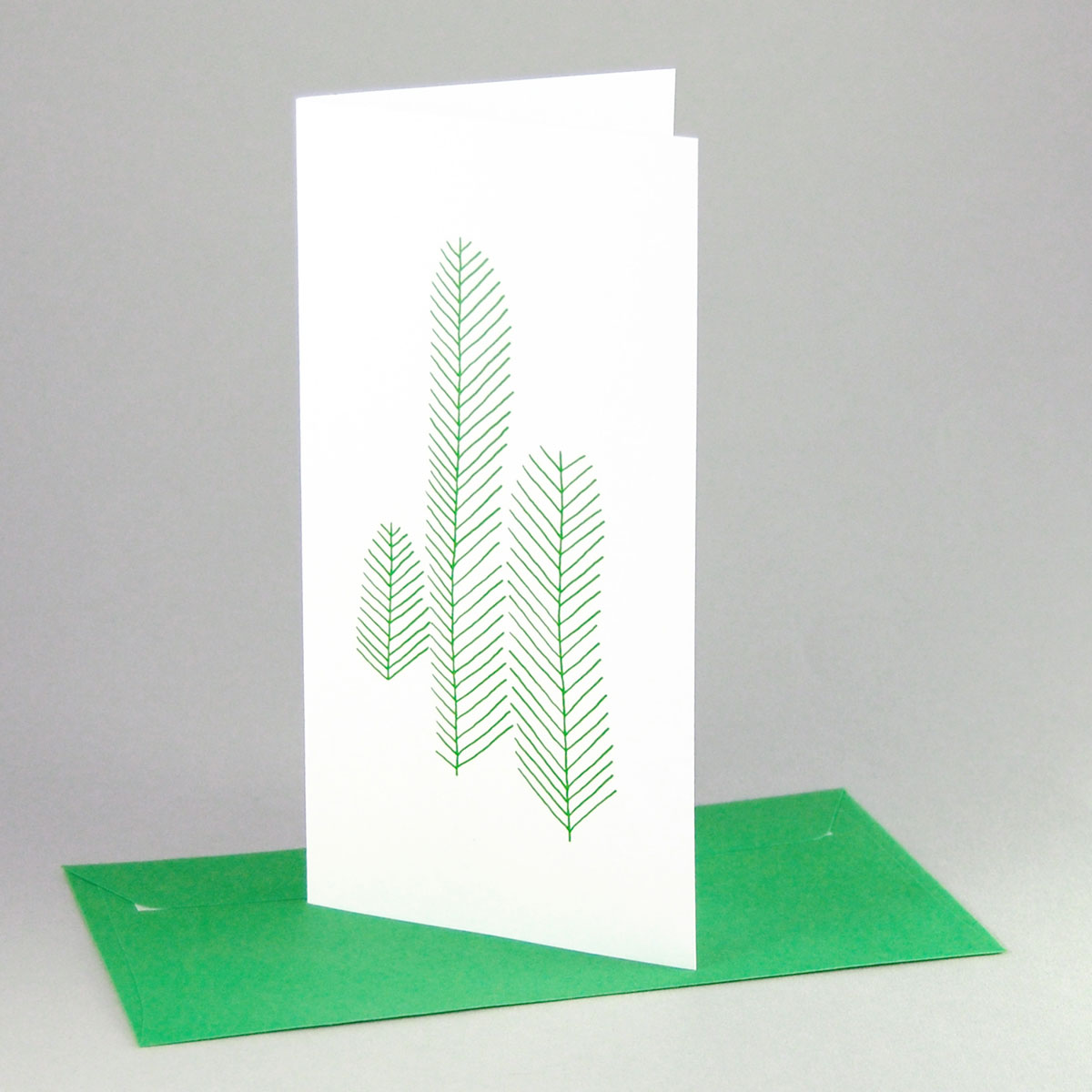 Weihnachtskarten mit grünen Umschlägen