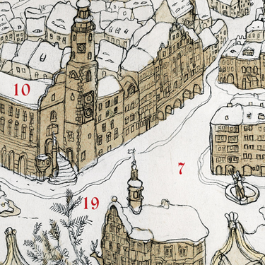 Görlitzer Adventskalenderklappkarten, Firmeneindruck auf Wunsch