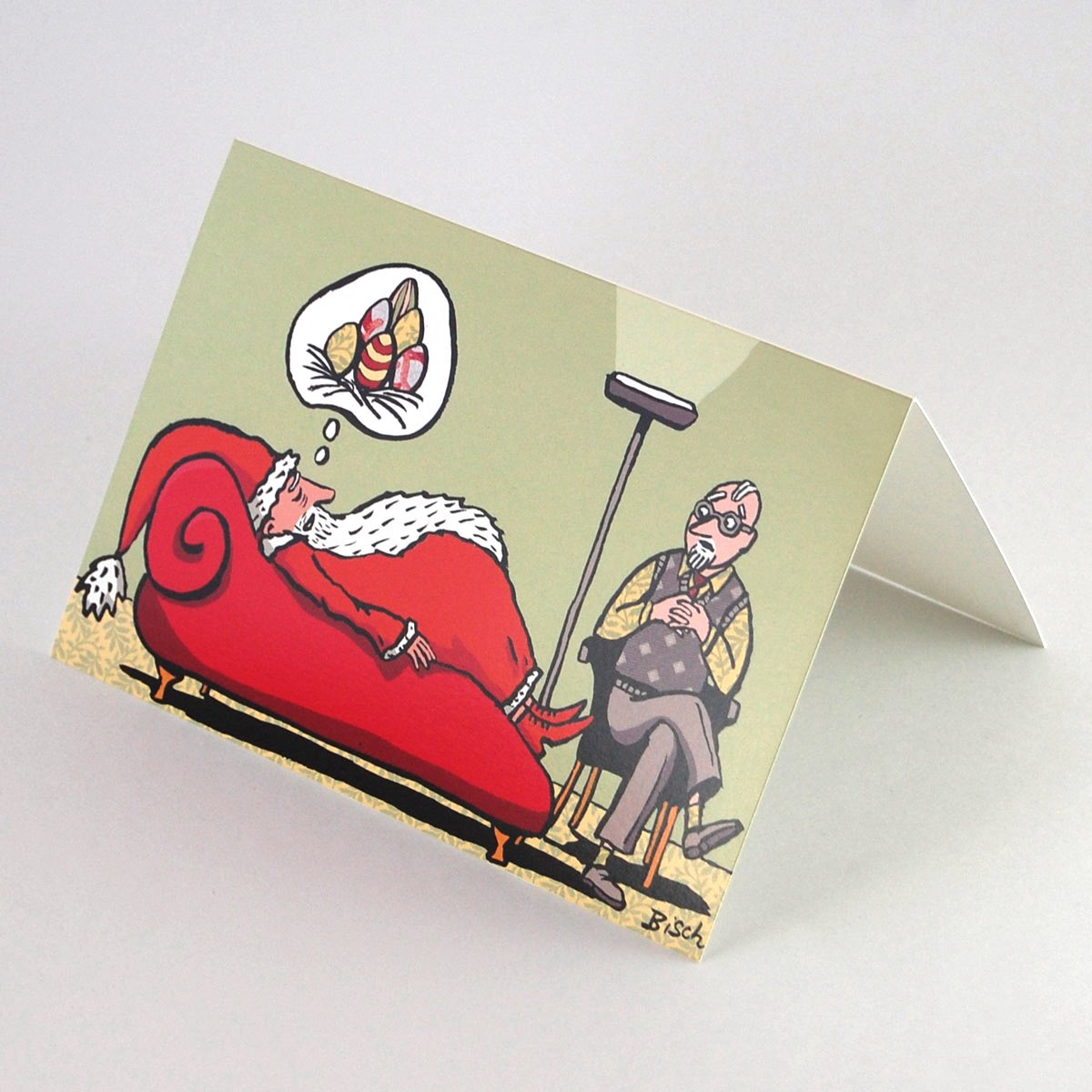 Psychoanalyse des Weihnachtsmanns, witzige Cartoon-Weihnachtskarten