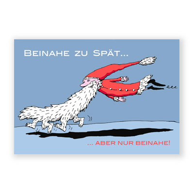 Beinahe zu spät..., Cartoon-Weihnachtskarten