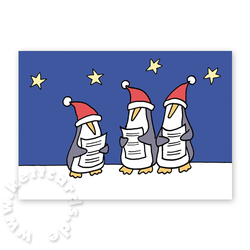 singende Pinguine, Weihnachtskarten