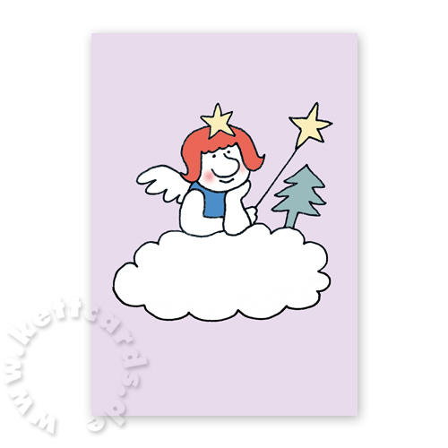 Weihnachtsengelchen auf einer Wolke, Weihnachtskarten