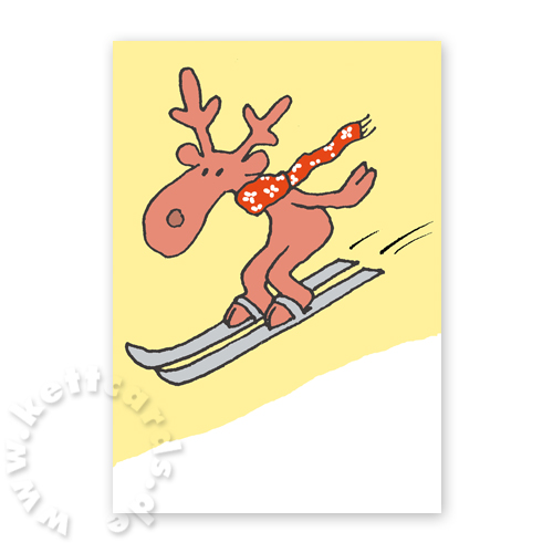 Skifahren! schnelle Weihnachtskarten