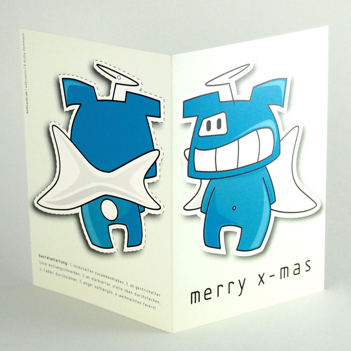 Weihnachtskarten mit Christbaumschmuck: Engel-Bengel