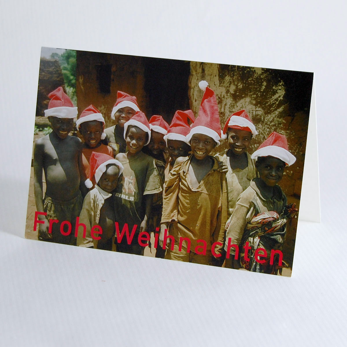 Kinder mit Nikolausmützen, Weihnachtskarten mit Spende für die Kinderhilfsorganisation burundikids e.V.