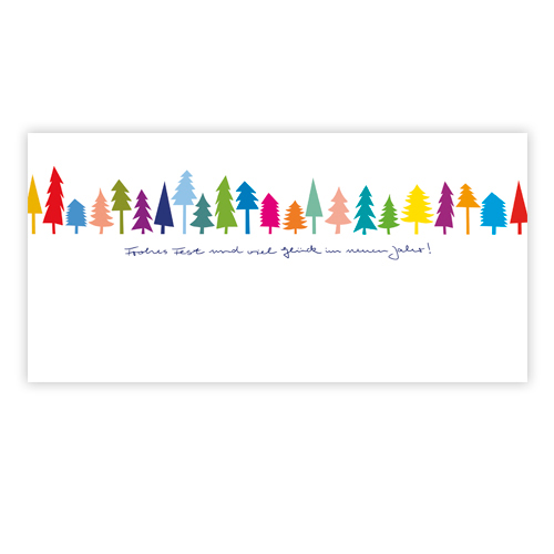 Baumreihe + Text, Designer-Weihnachtskarten