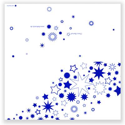 Weihnachtskarten mit UV-Spot-Reliefdruck auf blauen Sternen