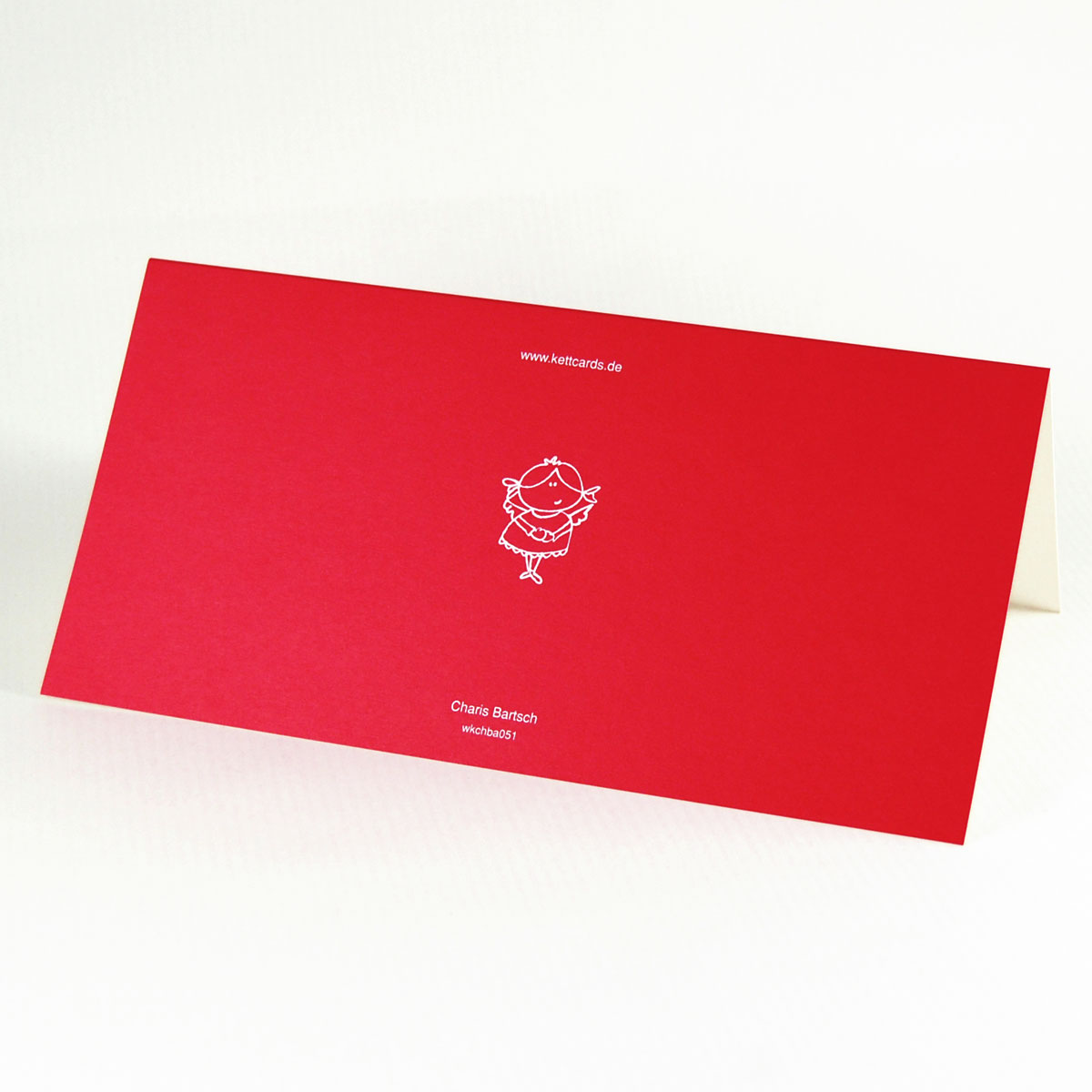 Engelchen - rote Weihnachtskarten auf Recycling-Karton (HKS 15)